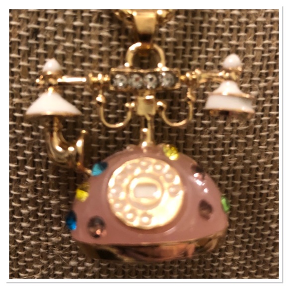Antique Pink Phone Necklace - Picture 3 of 4